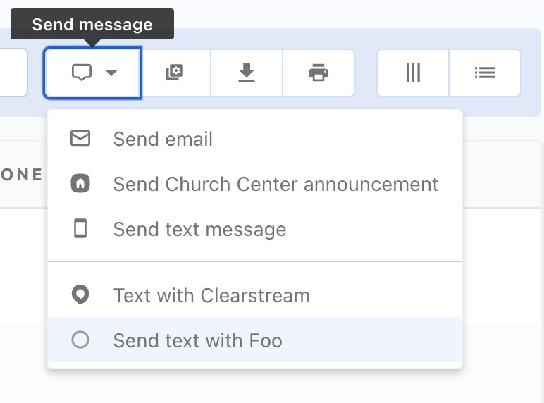 Send message example